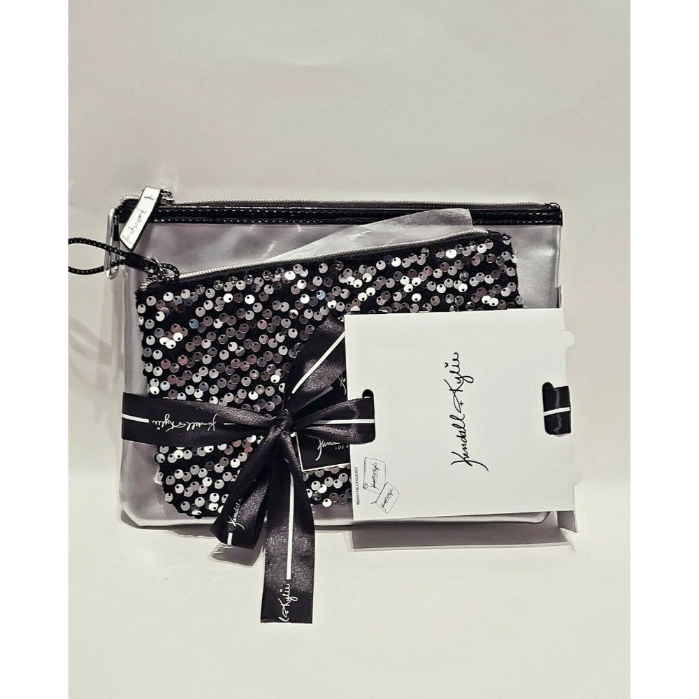 Kendall & Kylie Crossbody Purse Black and Silver
